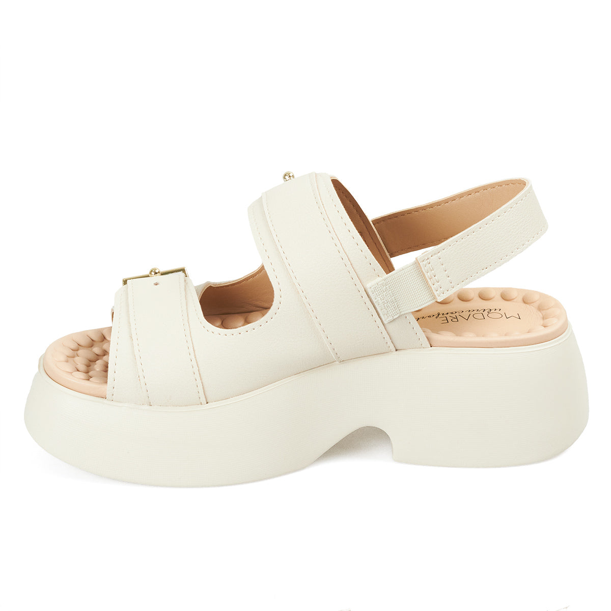Sandalia Chunky Comfort Plataforma Blanco-Marfil Modare
