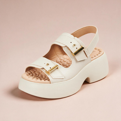 Sandalia Chunky Comfort Plataforma Blanco-Marfil Modare Sandalia