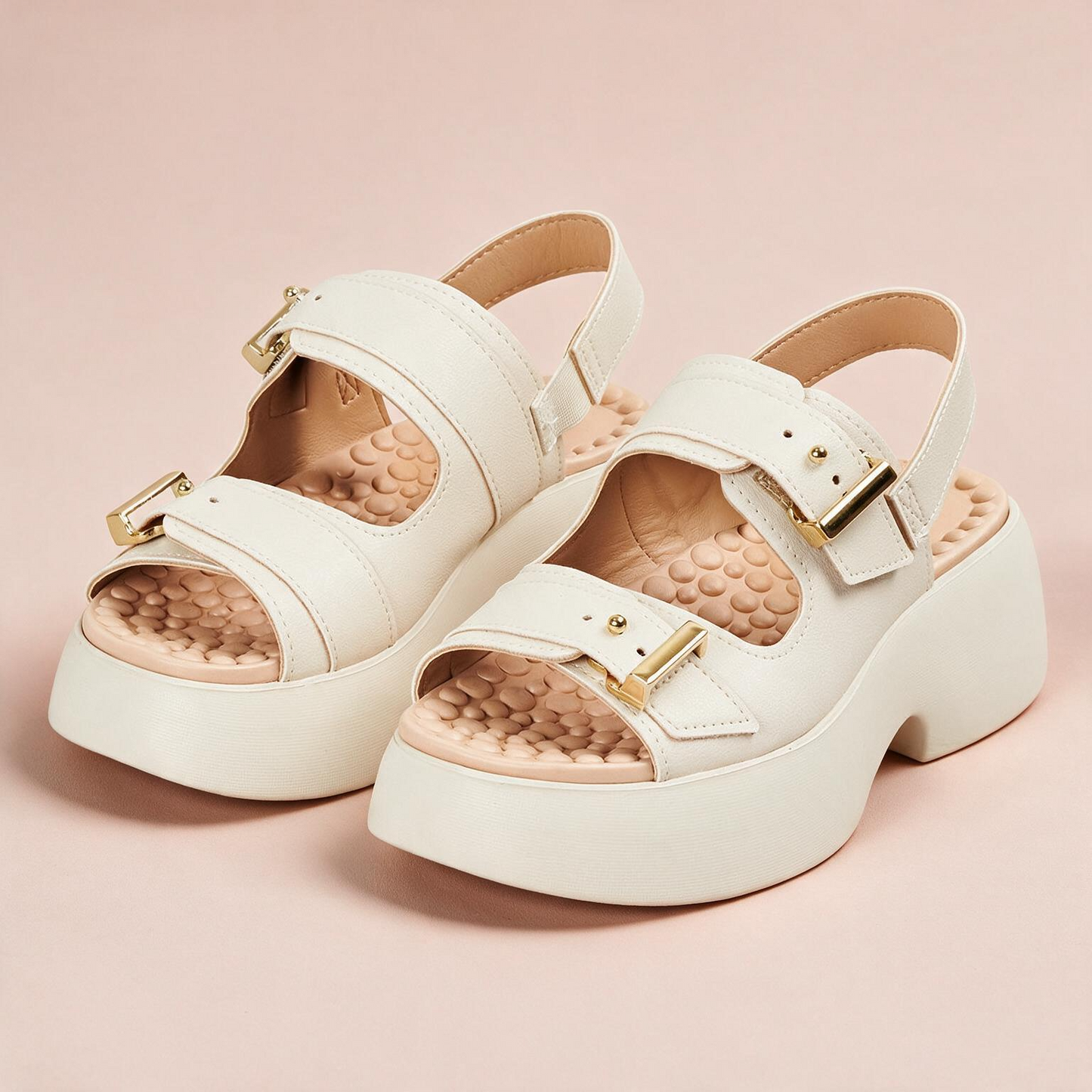 Sandalia Chunky Comfort Plataforma Blanco-Marfil Modare Sandalia
