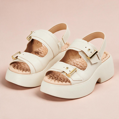 Sandalia Chunky Comfort Plataforma Blanco-Marfil Modare Sandalia
