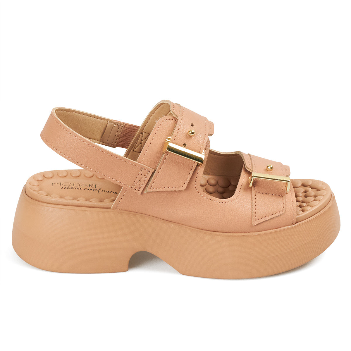 Sandalia Chunky Comfort Plataforma Nude Modare Sandalia plataforma