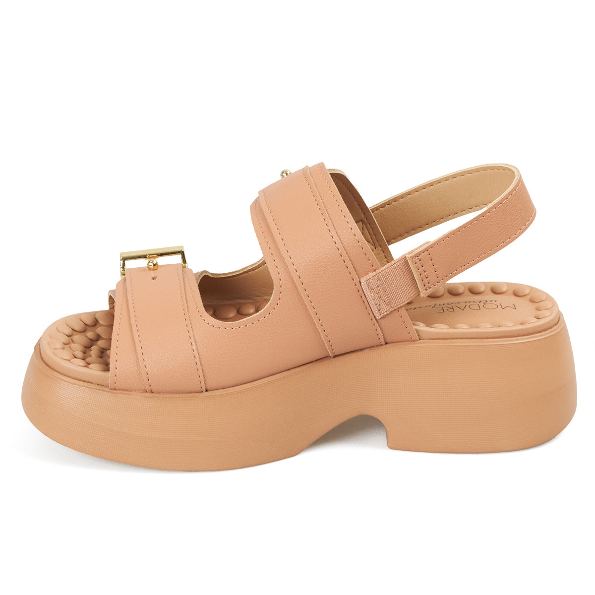Sandalia Chunky Comfort Plataforma Nude Modare