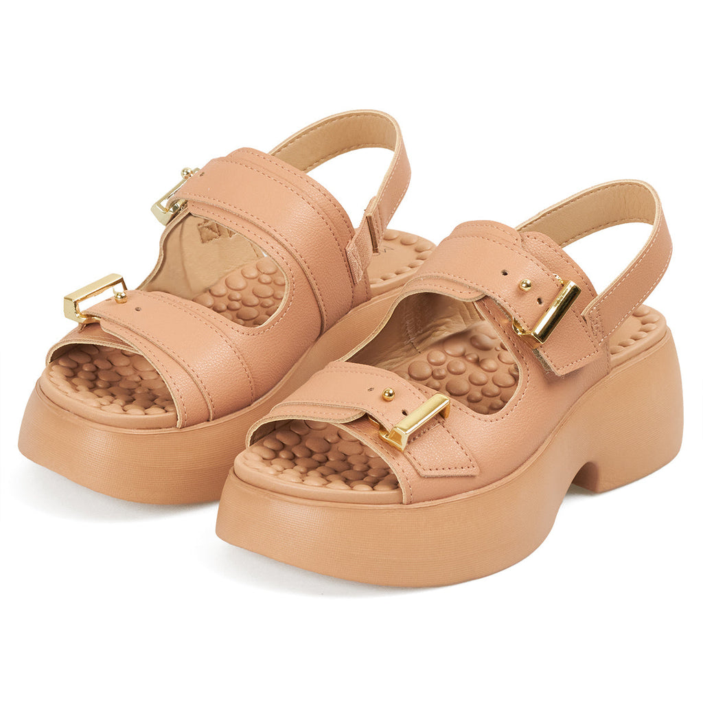 Sandalia Chunky Comfort Plataforma Nude Modare