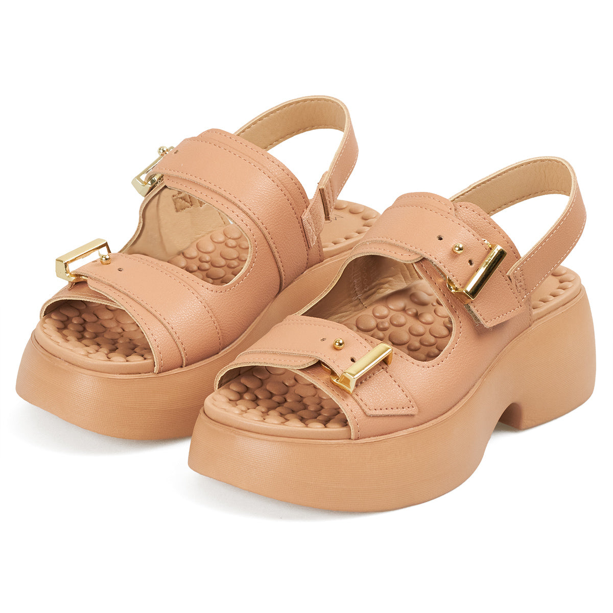 Sandalia Chunky Comfort Plataforma Nude Modare