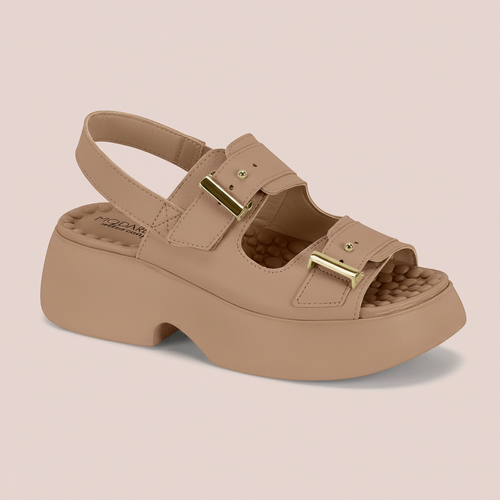 Sandalia Chunky Comfort Plataforma Nude Modare Sandalia