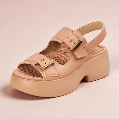Sandalia Chunky Comfort Plataforma Nude Modare Sandalia