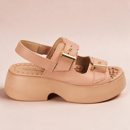Sandalia Chunky Comfort Plataforma Nude Modare Sandalia