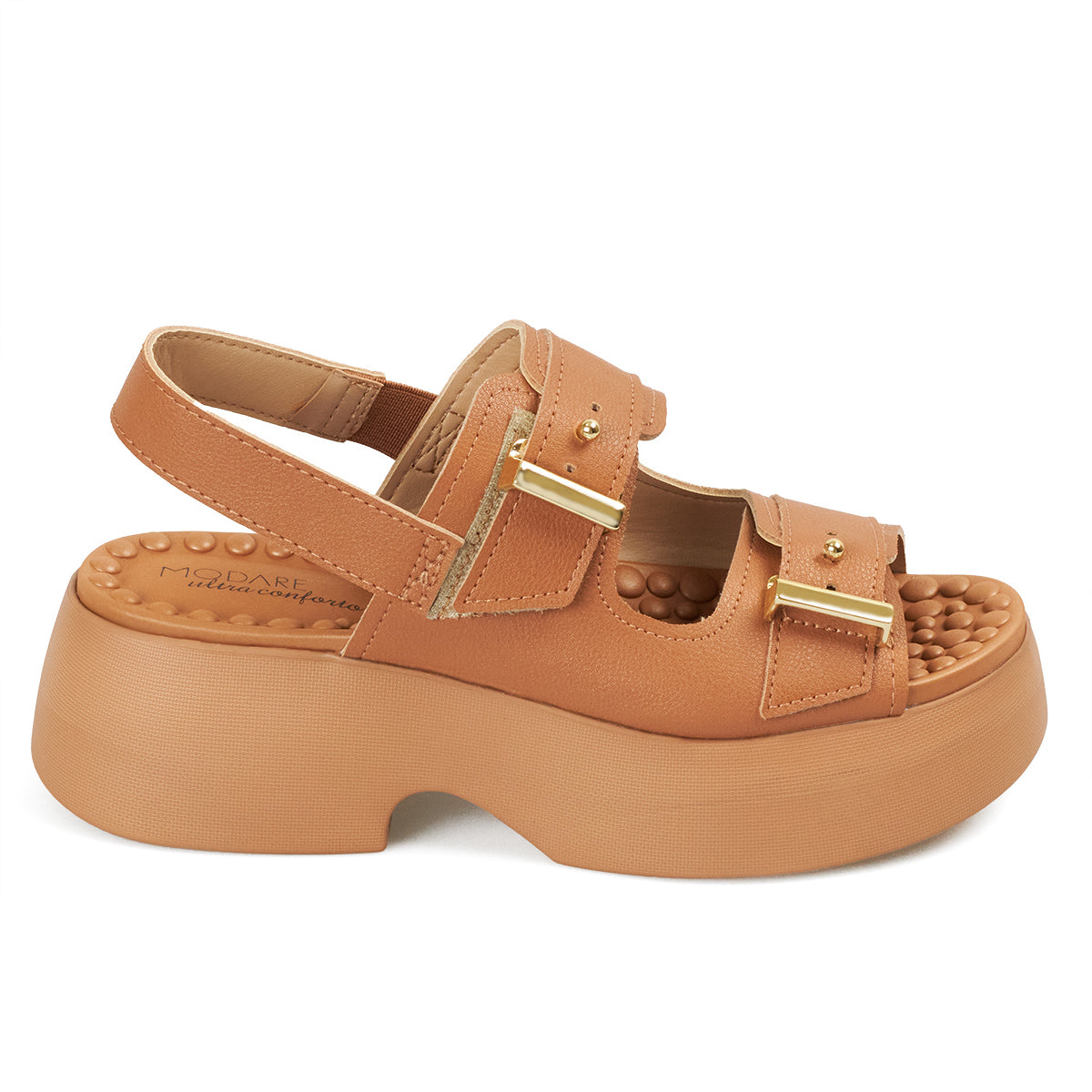 Sandalia Chunky Comfort Plataforma Cafe-Camel Modare
