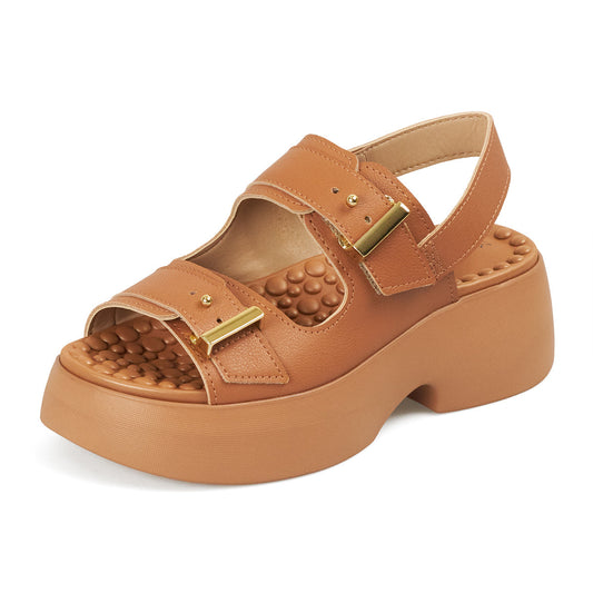 Sandalia Chunky Comfort Plataforma Café-Camel Modare Sandalia plataforma
