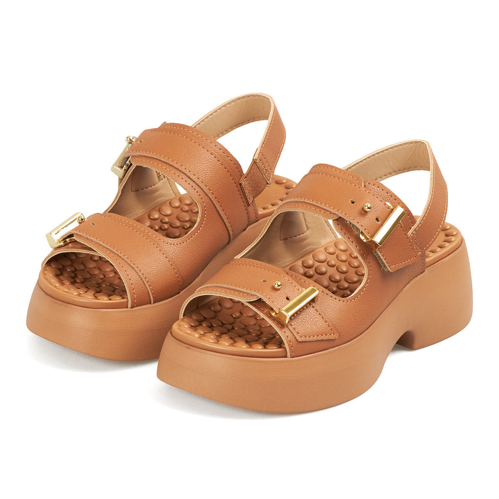 Sandalia Chunky Comfort Plataforma Cafe-Camel Modare