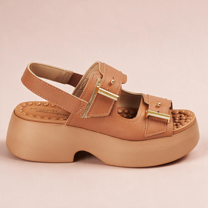 Sandalia Chunky Comfort Plataforma Café-Camel Modare Sandalia