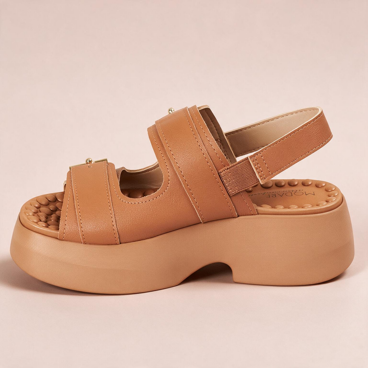 Sandalia Chunky Comfort Plataforma Café-Camel Modare Sandalia
