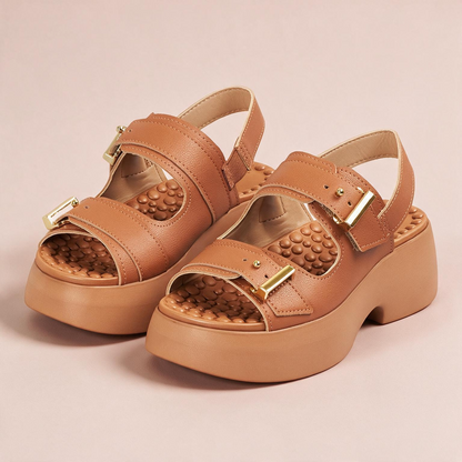Sandalia Chunky Comfort Plataforma Café-Camel Modare Sandalia