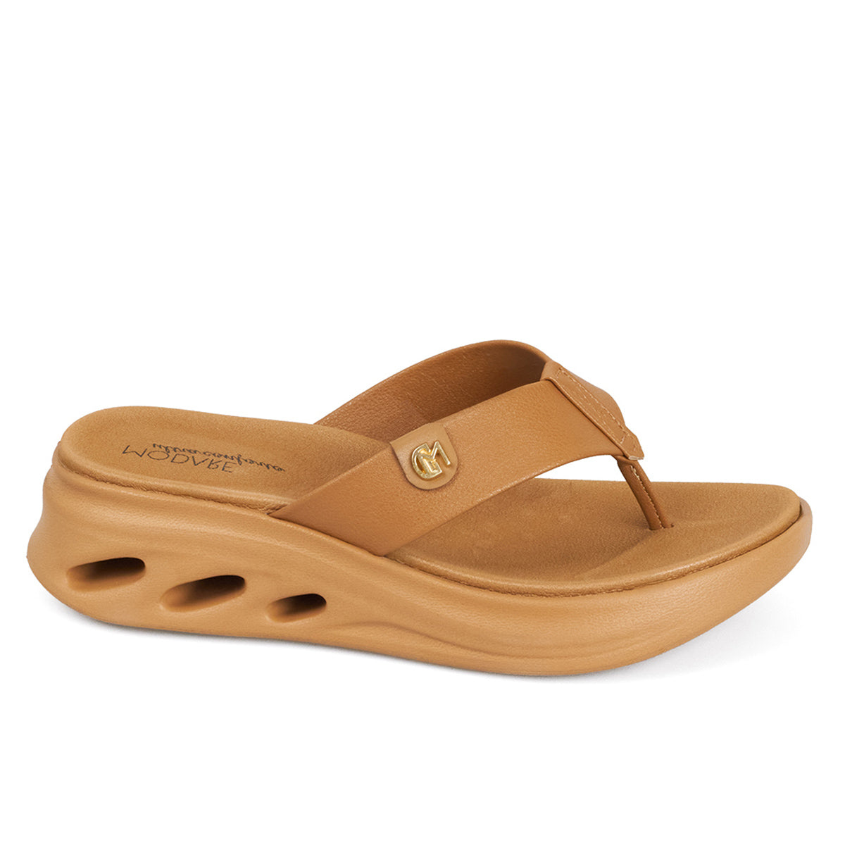 Sandalia Plana Tres Puntadas Café-Camel Modare Sandalia plataforma