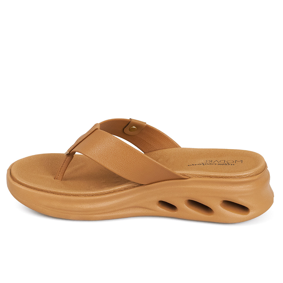 Sandalia Plana Tres Puntadas Café-Camel Modare Sandalia plataforma