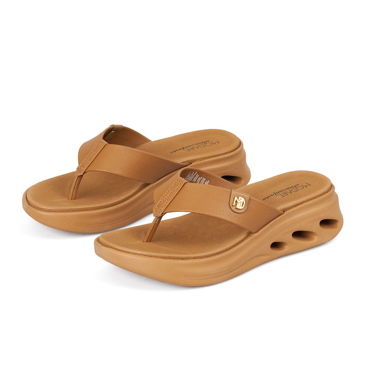 Sandalia Plana Tres Puntadas Café-Camel Modare Sandalia plataforma