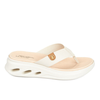 Sandalia Plana Tres Puntadas Blanco-Marfil Modare Sandalia plataforma