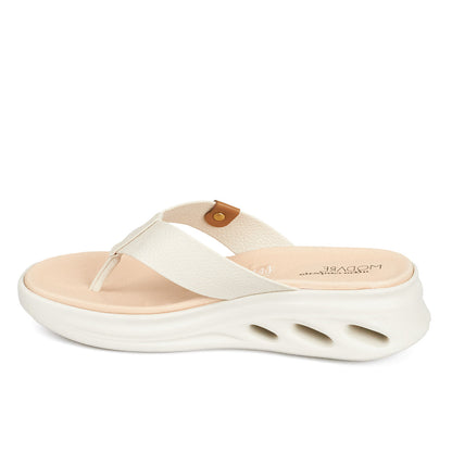Sandalia Plana Tres Puntadas Blanco-Marfil Modare Sandalia plataforma