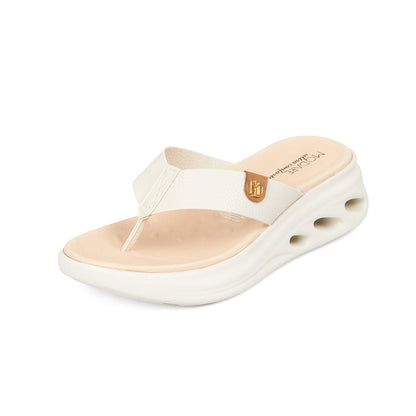 Sandalia Plana Tres Puntadas Blanco-Marfil Modare Sandalia plataforma