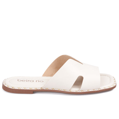 Sandalia Plana Slide Casual Blanco-Marfil Beira Rio Sandalia plana