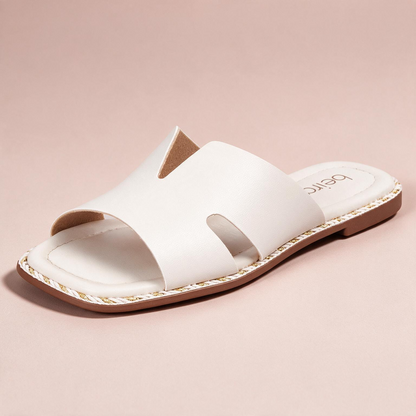 Sandalia Plana Slide Casual Blanco-Marfil Beira Rio Sandalia