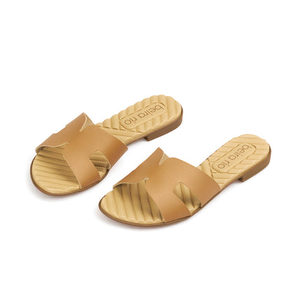 Sandalia Plana Camel Beira Rio Sandalia plana