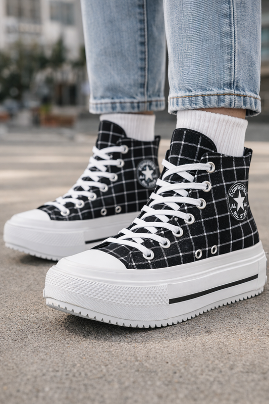 Tenis Converse Ctas Lift Double Stack Bota Negro/Line Tenis