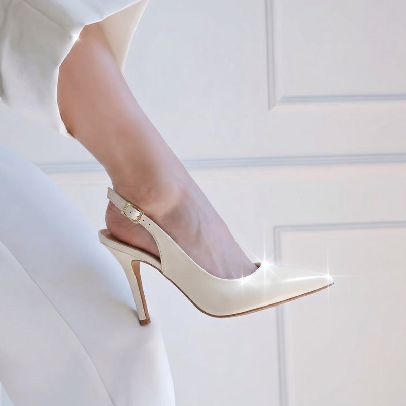 Tacón Medio Slingback Napa Garda Marfil Vizzano Tacones
