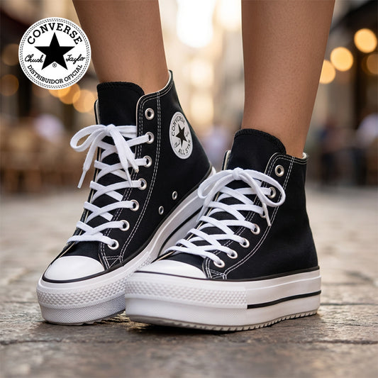 Tenis Converse Ctas Lift Double Stack Bota Negro