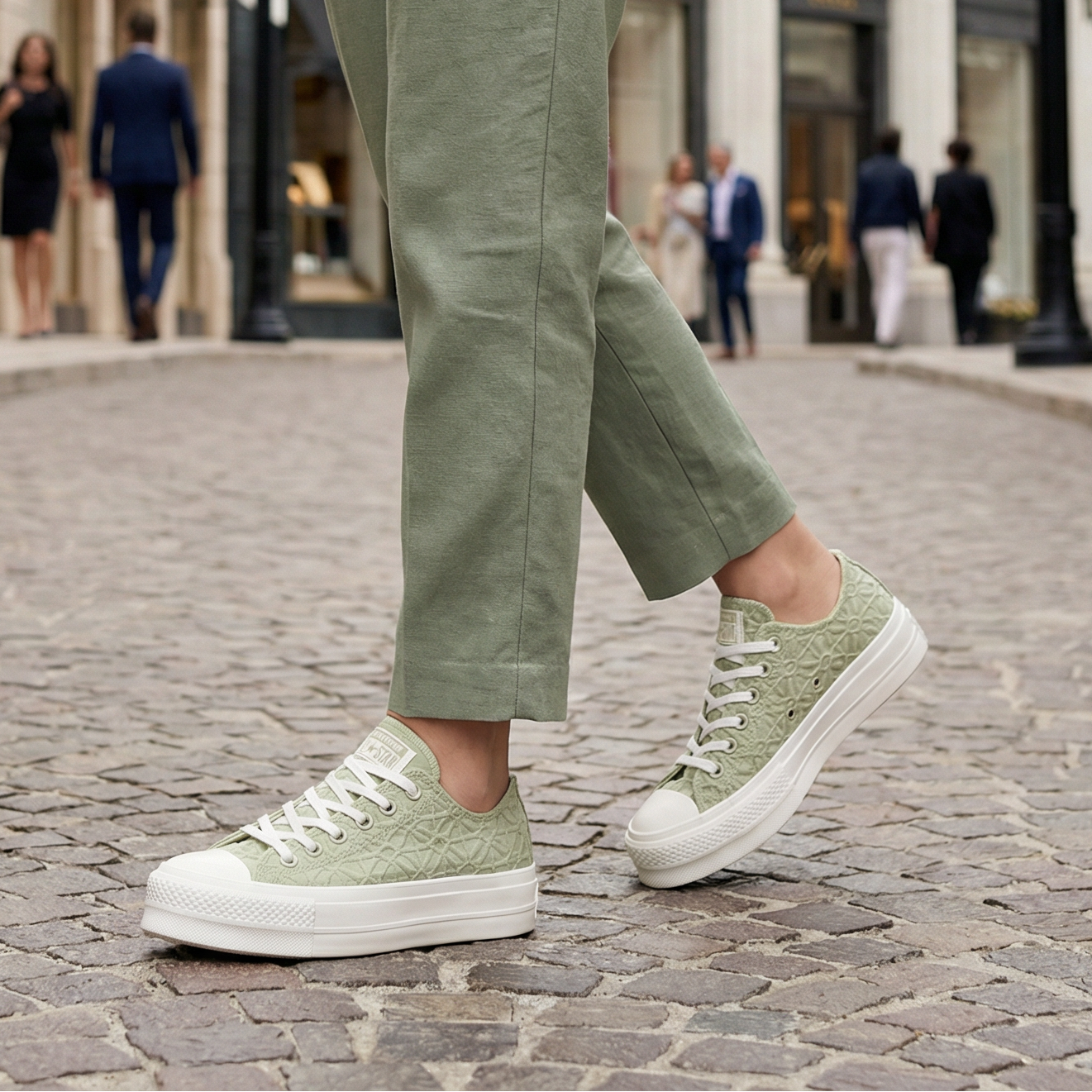 Tenis Converse Chuck Taylor All Star Lift Textured Material Verde Tenis