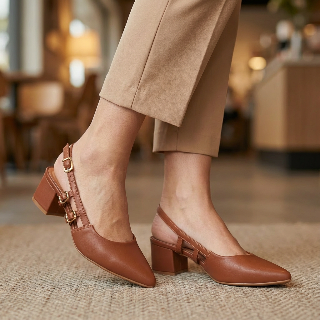 Tacon Medio Cuadrado Café-Moca Vizzano Tacones